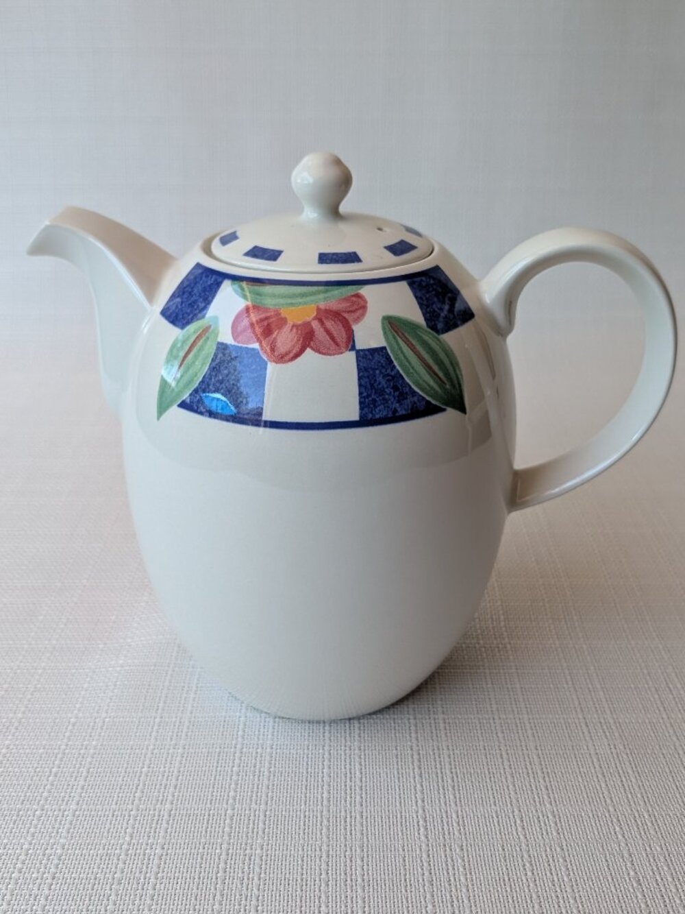 Vintage Johnson Brothers Hopscotch Blue Tall Coffeepot NWT Made in England